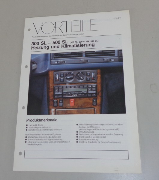Produktinfo / Vorteile Mercedes SL R129 300 - 500 Heizung, Klimatisierung 2/1989