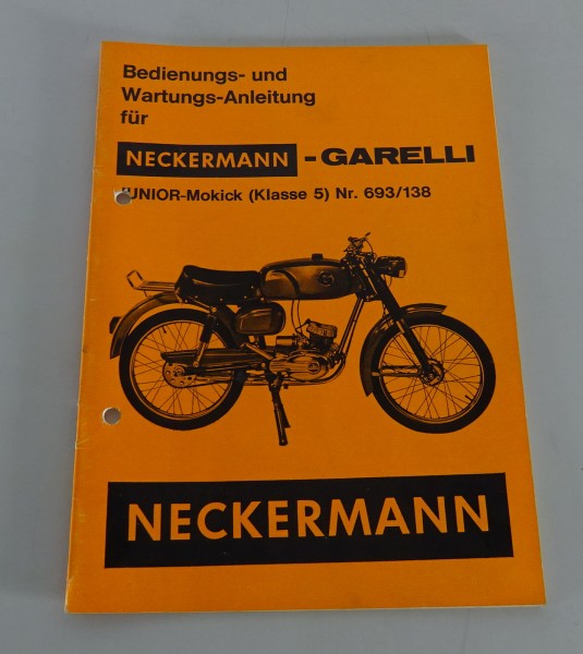 Betriebsanleitung / Handbuch Neckermann Garelli Junior Mokick Stand 03/1968