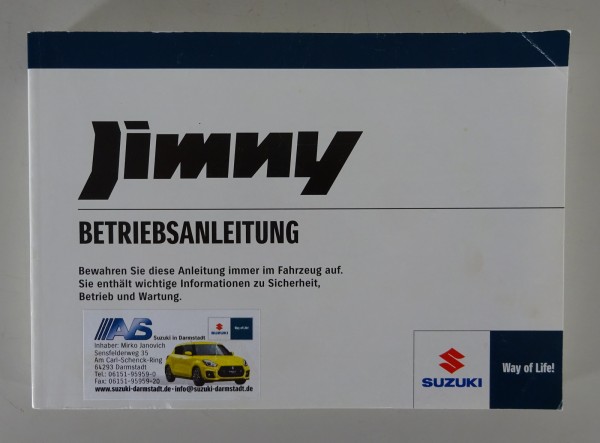 Betriebsanleitung / Handbuch Suzuki Jimny Typ GJ / 2. Generation Stand 04/2019