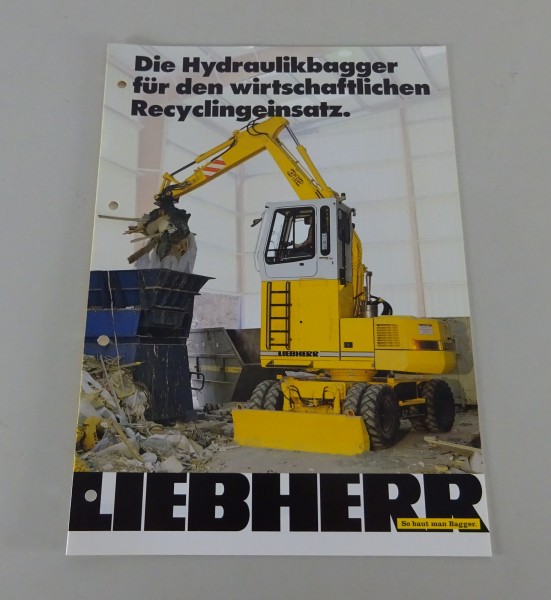 Prospekt Liebherr Hydraulikbagger für den Recyclingeinsatz Stand 07/1996