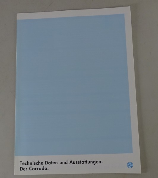 Prospekt VW Corrado 115 / 136 / 190 PS Technische Daten und Ausstattungen 1/1994