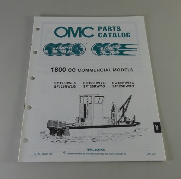 Teilekatalog Johnson Evinrude Outboards 1800 CC Commercial Models Stand 5/1988