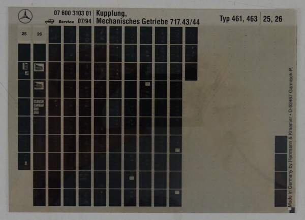 Microfich Werkstatthandbuch Mercedes G-Klasse W461 W463 Kupplung, Mech. Getriebe