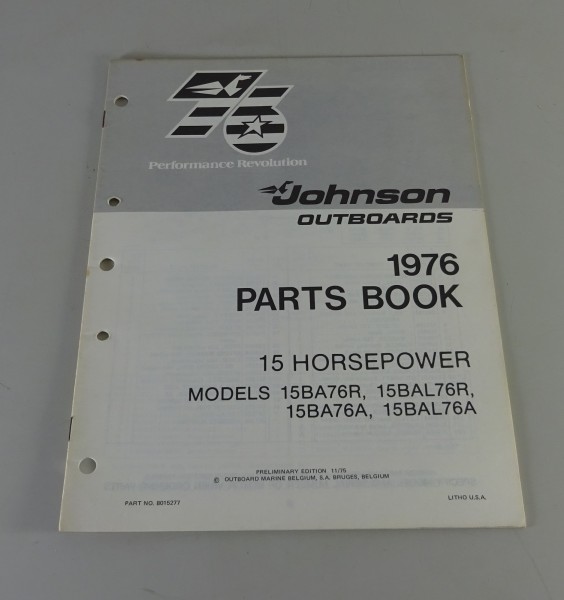 Teilekatalog OMC Johnson Outboards 15 PS Models Stand 1976