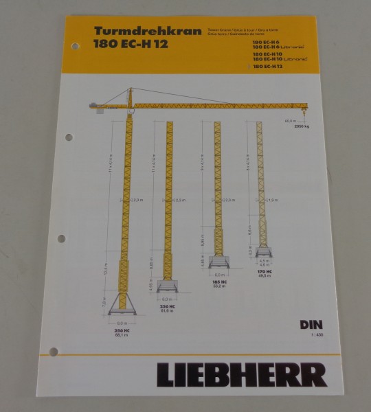Datenblatt / Technische Beschreibung Liebherr Turmdrehkran 180 EC-H 12 von 2004