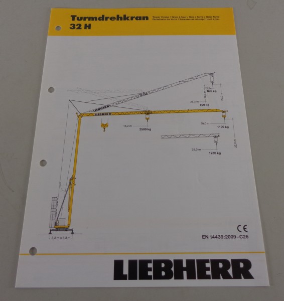 Datenblatt / Technische Beschreibung Liebherr Turmdrehkran 32 H von 01/2010