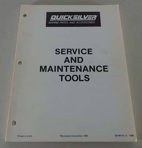 Spezialwerkzeug Katalog Quicksilver Service- & Wartungswerkzeuge Stand 10/1988