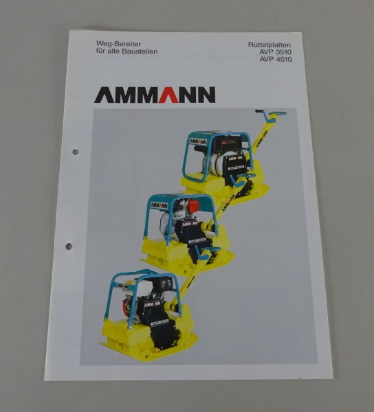 Prospekt / Broschüre Ammann Rüttelplatten AVP 3510 / 4010