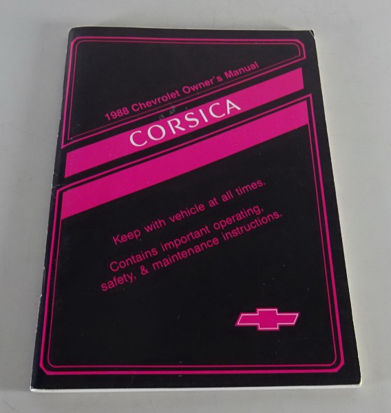 Owner´s Manual / Handbook Chevrolet Corsica Stand 1988