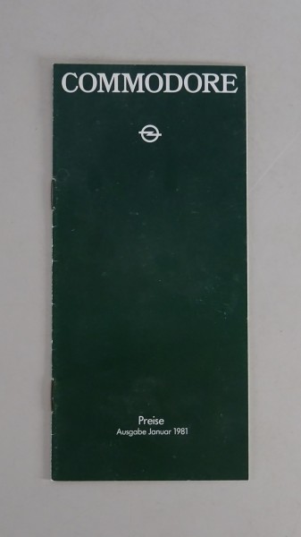 Broschüre Preisliste / Preise Opel Commodore C Stand 01/1981