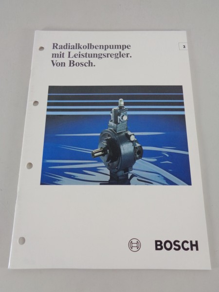 Prospekt / Technische Info Bosch Radialkolbenpumpe mit Leistungsregler 03/1983