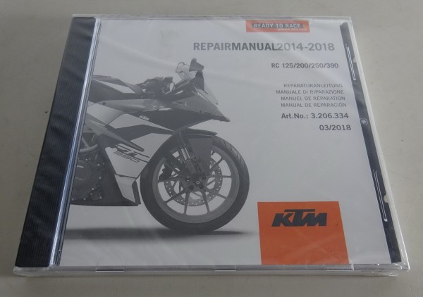 Werkstatthandbuch / Workshop Manual KTM RC 125 / 200 / 250 / 390 Bj. 2014 - 2018