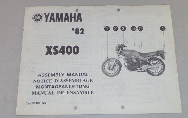 Montageanleitung / Set Up Manual Yamaha XS 400 Stand 1982
