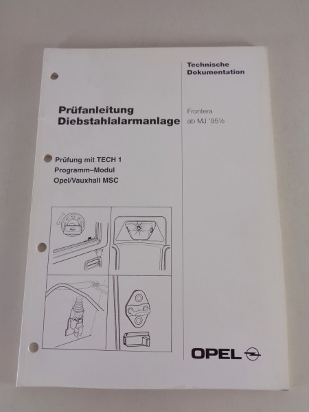 Werkstatthandbuch Prüfanleitung Opel Frontera Diebstahlalarmanlage ab Mj. 1995