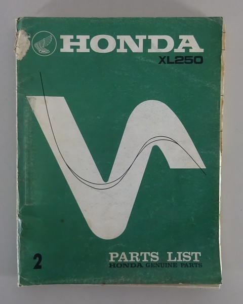 Parts List / Parts Catalog Honda XL 250 from 1973