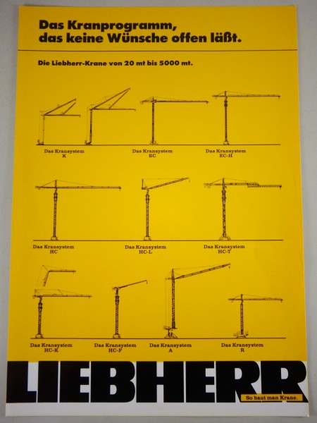 Prospektblatt Liebherr „Das Kranprogramm, das keine Wünsche offen läßt" von 2/92