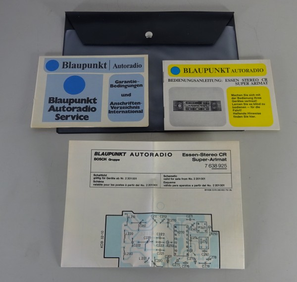 Betriebsanleitung Blaupunkt Autoradio Essen Stereo CR Super Arimat Stand 1979