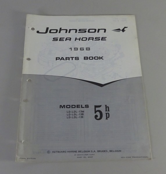 Teilekatalog OMC Johnson Outboards / Außenborder 5 PS Models Stand 1968