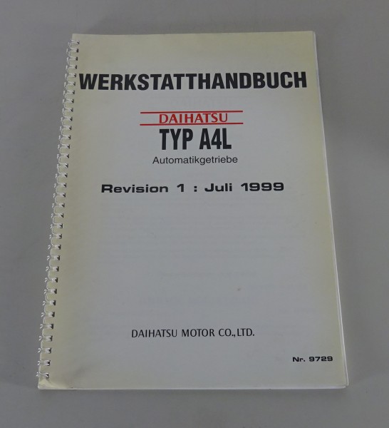 Werkstatthandbuch Daihatsu Automatikgetriebe Typ A4L Stand 07/1999