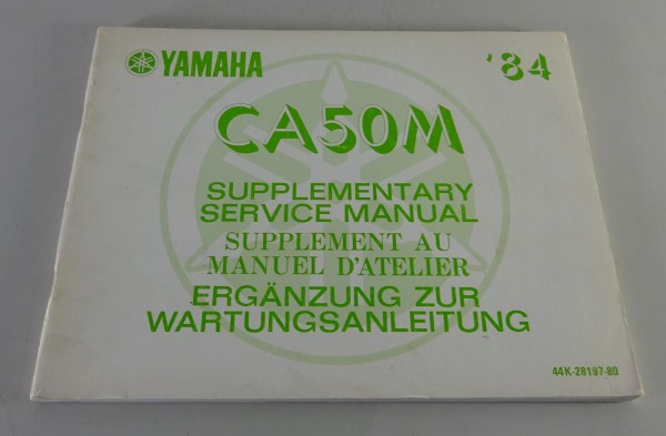 Werkstatthandbuch Nachtrag Yamaha Roller CA 50 M Modelljahr 1984