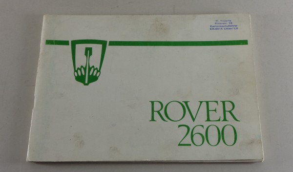 Betriebsanleitung Rover 2600 SD1 von 1/1978