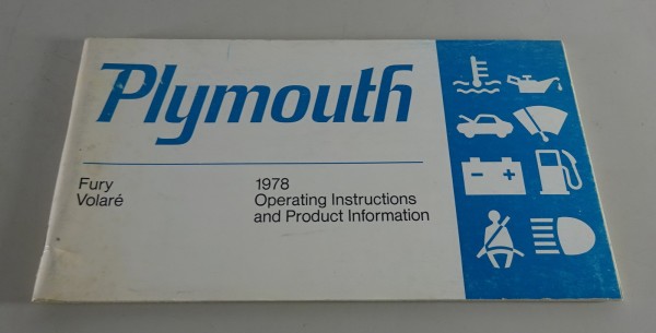 Owner´s Manual / Handbook Plymouth Fury / Volaré Stand 1978