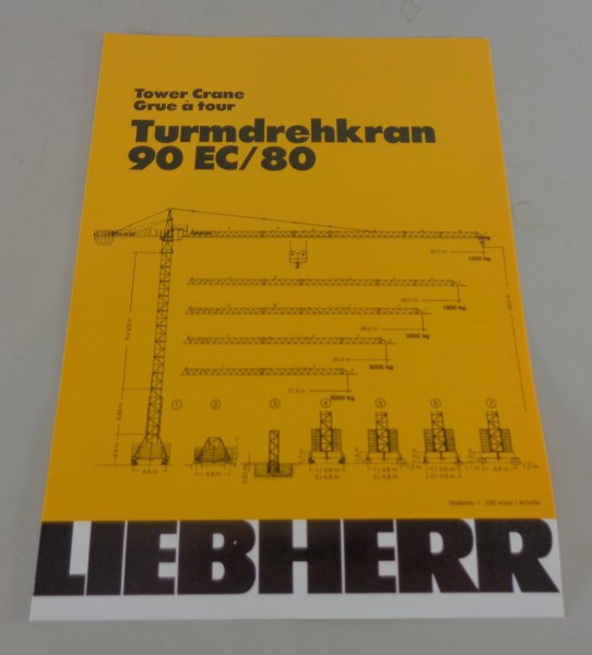 Datenblatt / Technische Beschreibung Liebherr Turmdrehkran 90 EC/80 von 09/1988