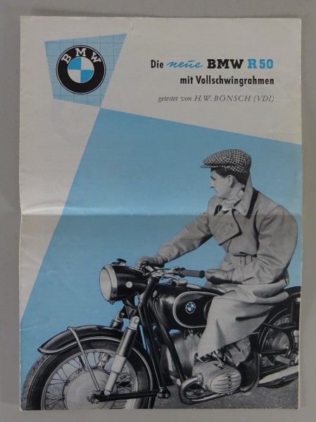 Prospekt / Broschüre BMW Motorrad R50 Stand 02/1955 - original