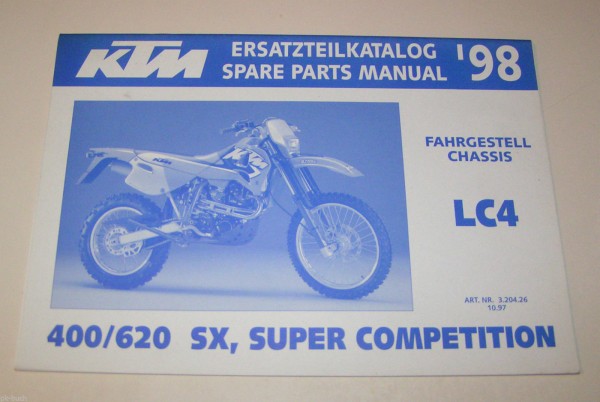 Teilekatalog /Ersatzteilliste Fahrgestell KTM 400 / 620 LC 4 - Modelljahr 1998