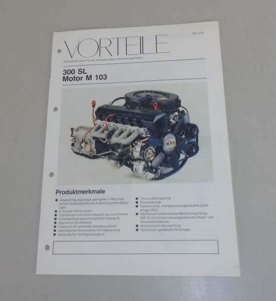 Produktinfo / Vorteile Mercedes SL R129 300 SL Motor M 103 von 02/1989