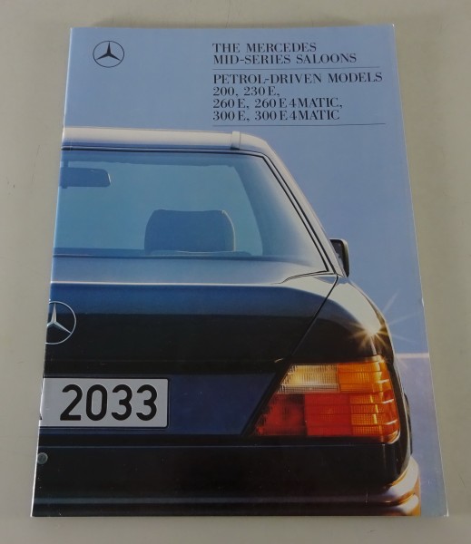Brochure Mercedes-Benz W124 Saloon Gasoline 200 - 300 E 4MATIC from 08/1987