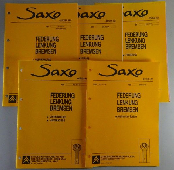 Werkstatthandbuch Citroen Saxo Konvolut Federung / Lenkung / Bremsen von 02/1996