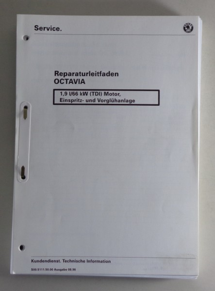 Werkstatthandbuch Skoda Octavia 1,9l 66kW TDI Motor Einspritz- und Vorglühanlage