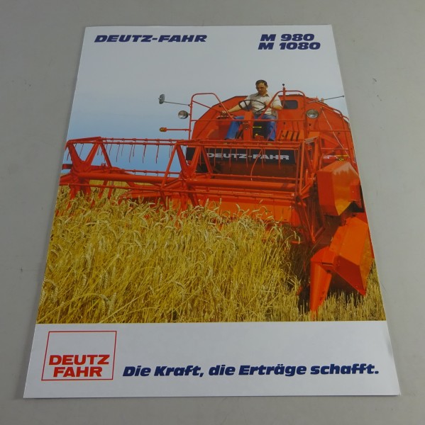 Prospekt / Broschüre Deutz-Fahr Mähdrescher M 980 / M 1080 Stand 03/1983
