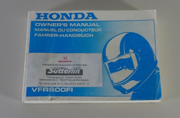 Betriebsanleitung / Owner´s Manual Honda VFR 800 FI Typ RC 46 von 1997