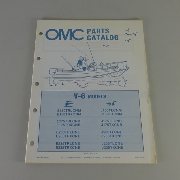 Teilekatalog OMC Johnson / Evinrude 150 / 175 / 200 / 235 PS Models Stand 1982