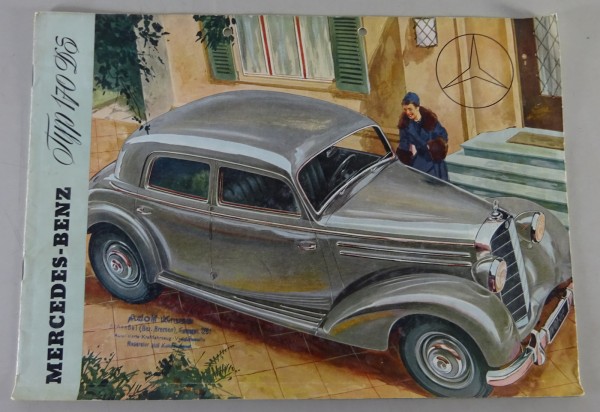 Prospekt / Broschüre Mercedes-Benz W191 170 DS - mit Händlerstempel Stand - 1953