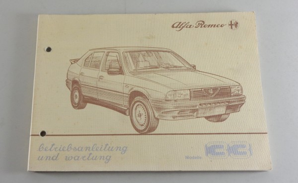 Betriebsanleitung / Handbuch Alfa Romeo 33 Stand 10/1986