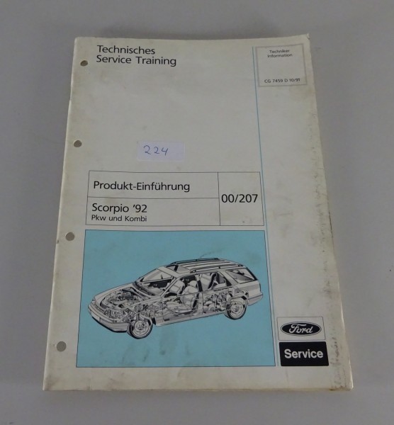 Technische Information Einführung Ford Scorpio '92 PKW Kombi Stand 10/1991