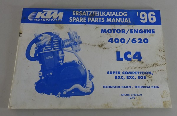 Teilekatalog Motor KTM 400 / 620 LC4 Mj. 1996 Stand 10/1995