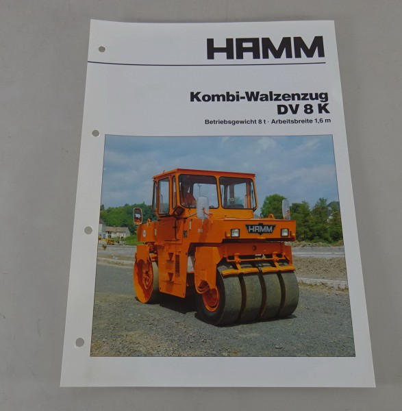 Prospekt / Broschüre HAMM Kombi-Walzenzug DV 8 K Stand 11/1986