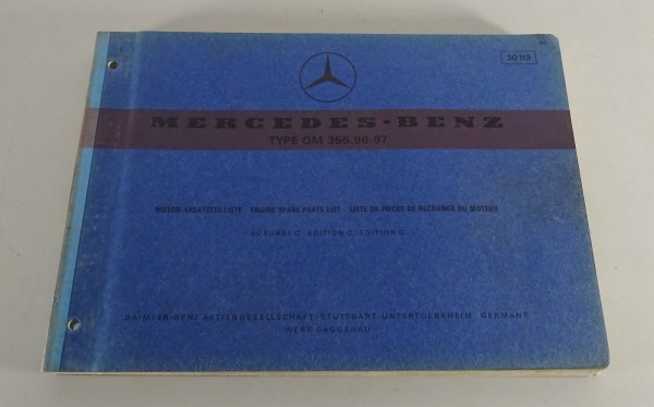 Teilekatalog / Ersatzteilliste Mercedes-Benz OM 355.96 - 97 Stand 05/1971