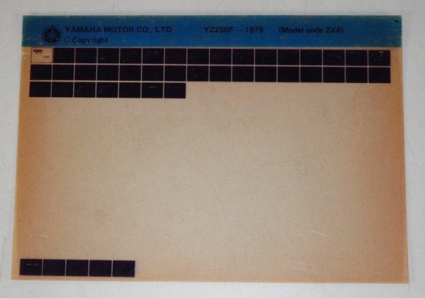 Microfich Parts Catalogue / Ersatzteilkatalog Yamaha YZ 250 F Stand 1979