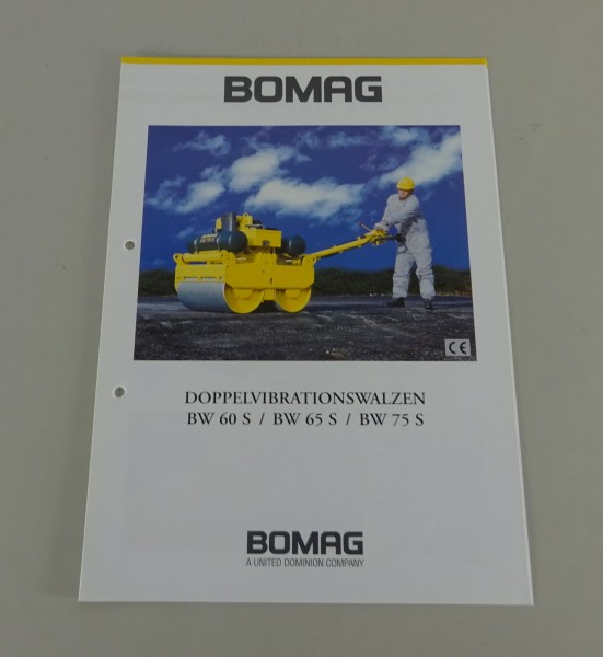 Prospekt Bomag Doppelvibrationswalzen BW 60 S / 65 S / 75 S Stand 02/1995