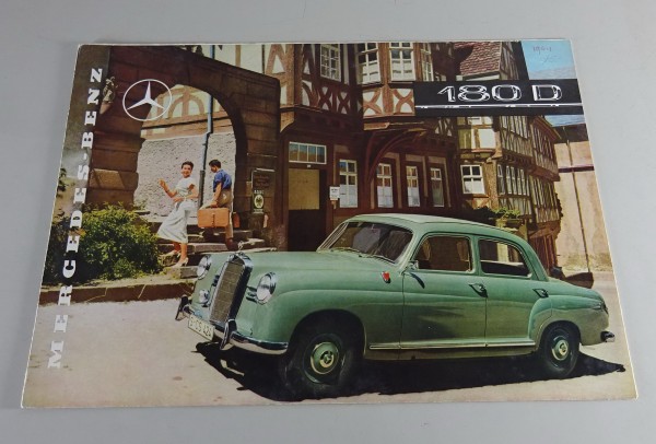 Prospektblatt / Broschüre frz. Mercedes-Benz 180 D Diesel W120 Ponton v. 03/1960