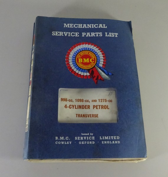 Teilekatalog / Parts List BMC Austin Morris MG Motor 998 1098 1275cc from 1968