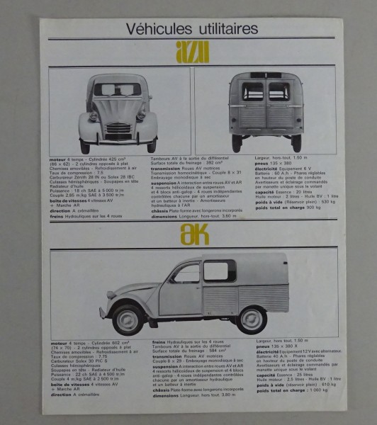 Prospekt / Broschüre Citroen Lieferwagen Stand 12/1966 frz.