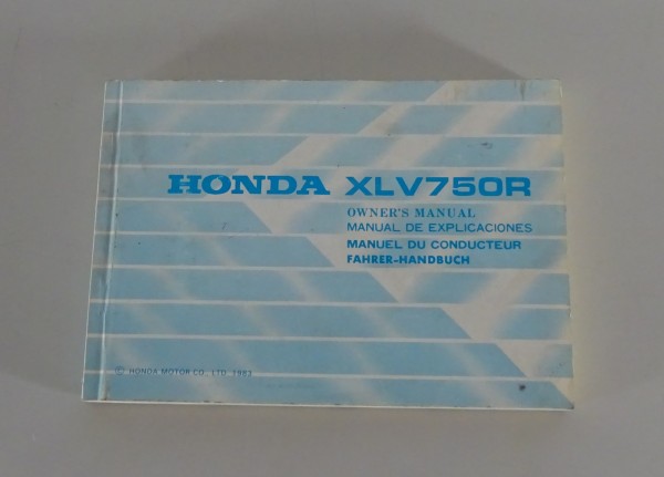 Betriebsanleitung / Owner´s Manual Honda XLV 750 R Enduro Stand 1983