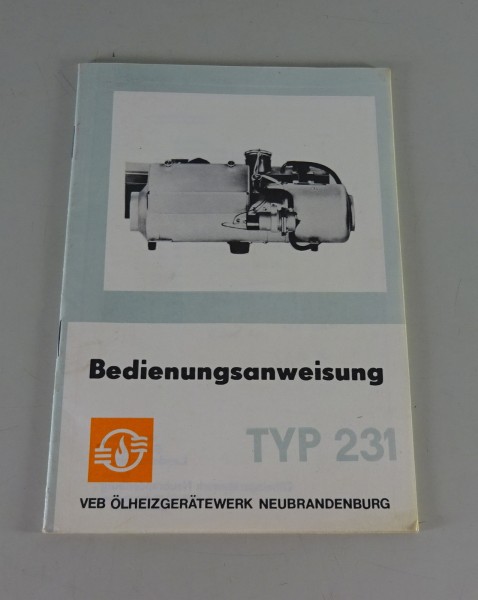 Betriebsanleitung / Handbuch Sirokko Heizgerät 23 1. D1 Stand 1979
