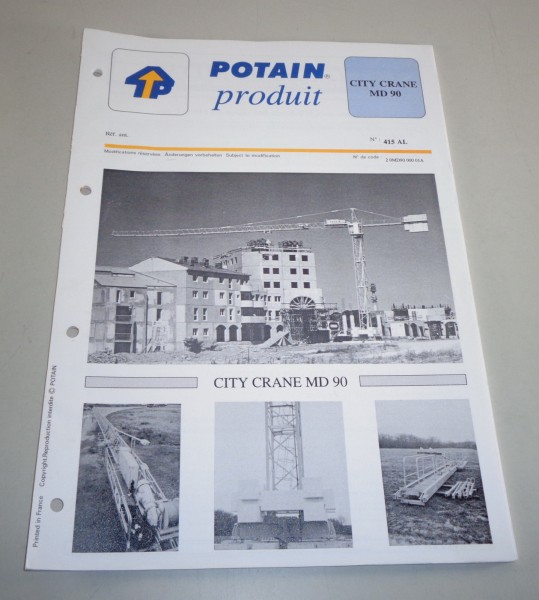 Produkt Datenblatt Potain Kran City crane MD 90